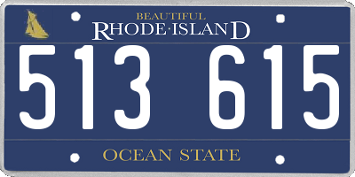 RI license plate 513615