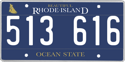 RI license plate 513616
