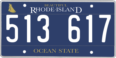 RI license plate 513617