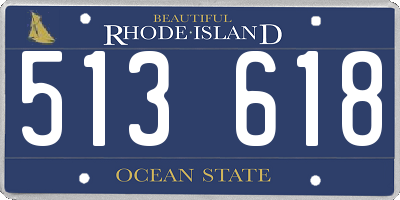 RI license plate 513618