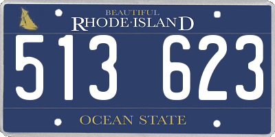 RI license plate 513623