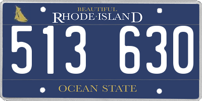 RI license plate 513630