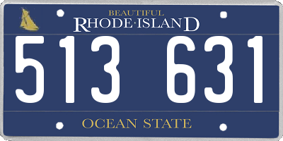 RI license plate 513631
