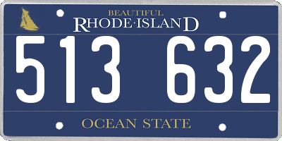 RI license plate 513632