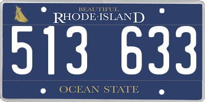 RI license plate 513633