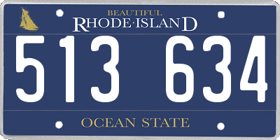 RI license plate 513634
