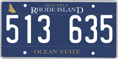 RI license plate 513635