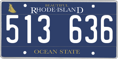 RI license plate 513636