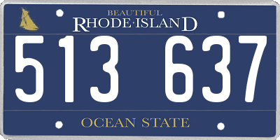 RI license plate 513637