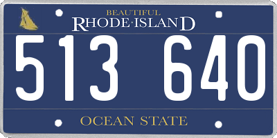 RI license plate 513640