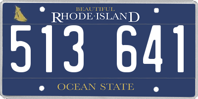RI license plate 513641