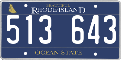 RI license plate 513643