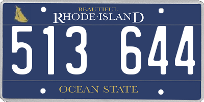 RI license plate 513644
