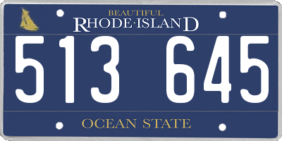RI license plate 513645