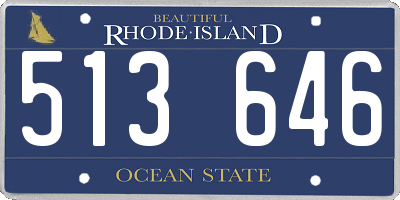 RI license plate 513646