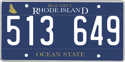RI license plate 513649