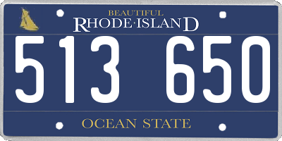 RI license plate 513650