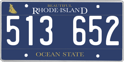 RI license plate 513652