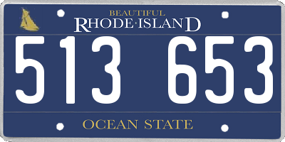 RI license plate 513653