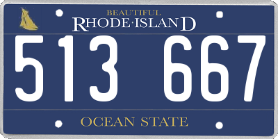RI license plate 513667