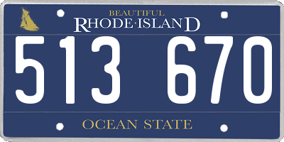 RI license plate 513670