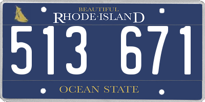 RI license plate 513671