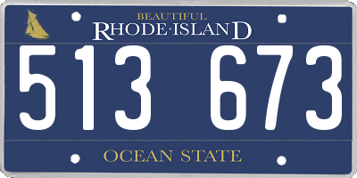 RI license plate 513673