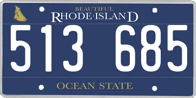 RI license plate 513685
