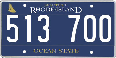 RI license plate 513700