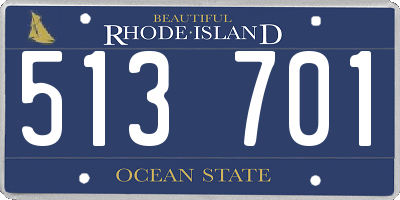RI license plate 513701