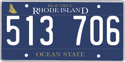 RI license plate 513706