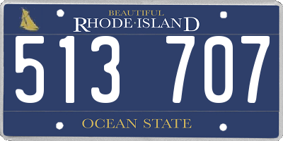RI license plate 513707