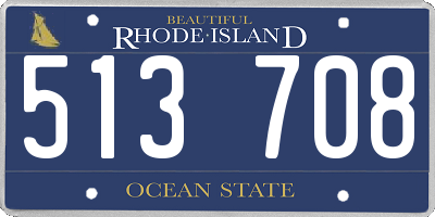 RI license plate 513708