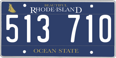 RI license plate 513710