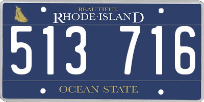 RI license plate 513716