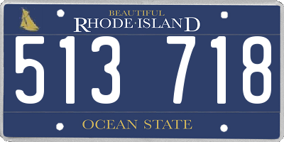 RI license plate 513718