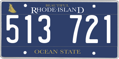 RI license plate 513721