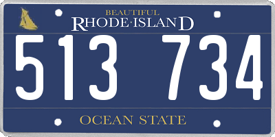 RI license plate 513734