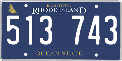 RI license plate 513743