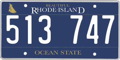 RI license plate 513747
