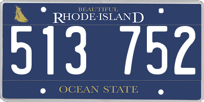 RI license plate 513752