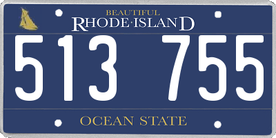 RI license plate 513755