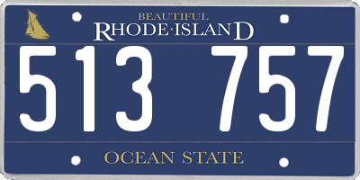 RI license plate 513757