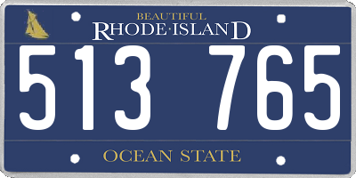 RI license plate 513765