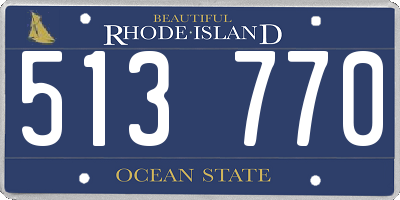 RI license plate 513770