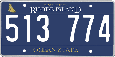 RI license plate 513774