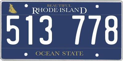 RI license plate 513778