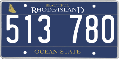 RI license plate 513780