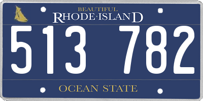 RI license plate 513782