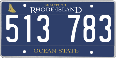 RI license plate 513783